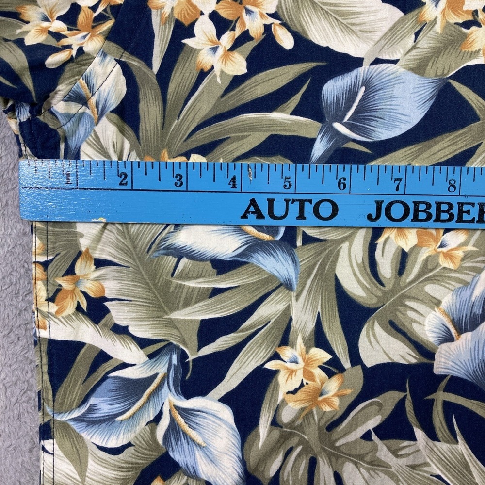 Vtg Pierre Cardin Hawaiian Shirt Men Large All Over Print Floral Button Up SS - Picture 13 of 16